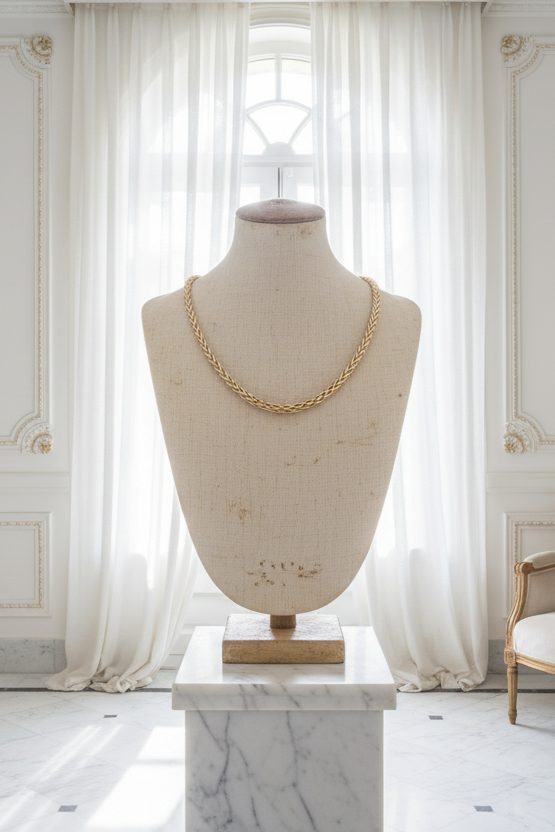 Chaîne Solyra en maille palmier plaqué or 18 carats (3 microns) — Vogue Française