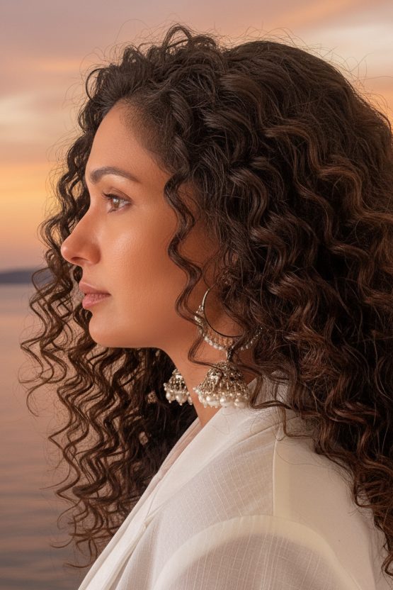 Boucles d’oreilles Théia à l'esprit nomade dorées en acier inoxydable — Vogue Française