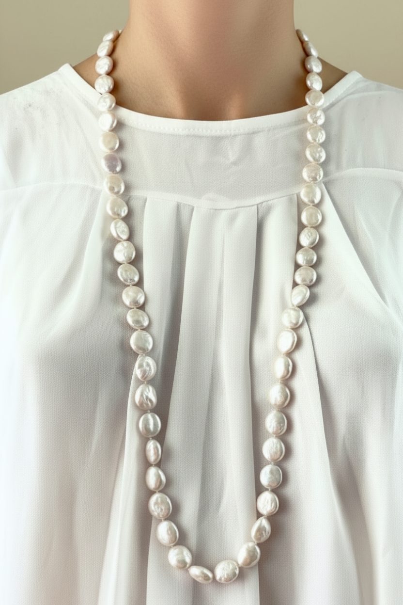Collier de créateur en véritables perles baroques