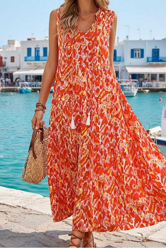 Robe midi bohème imprimée — Vogue Française