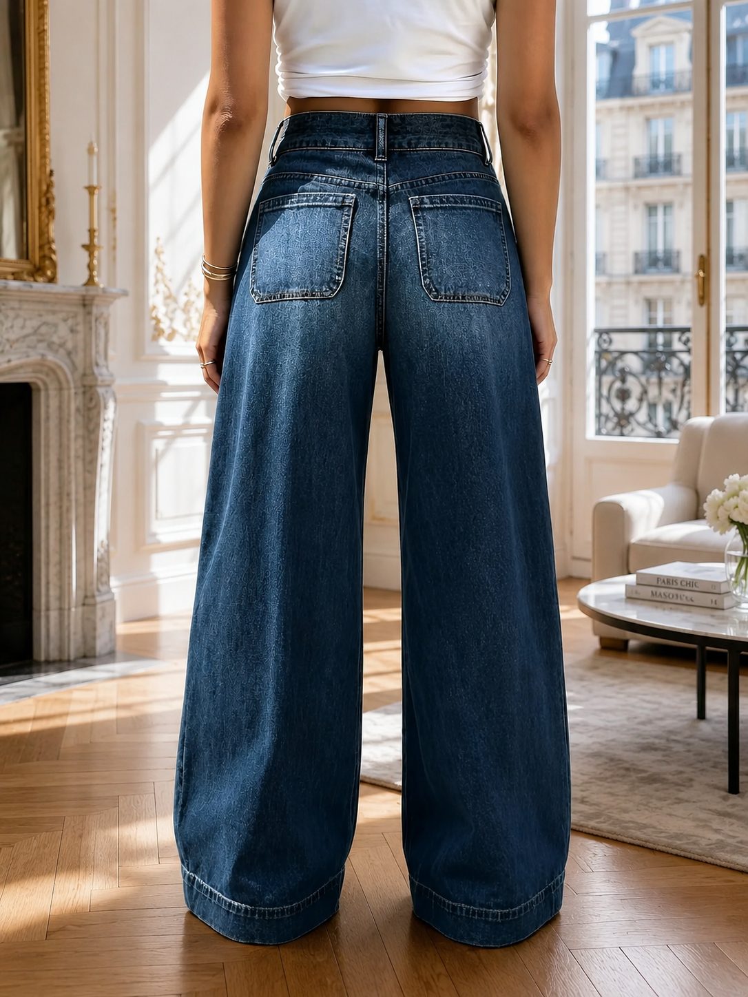 Jean large taille haute, allure parisienne qui allonge — Vogue Française