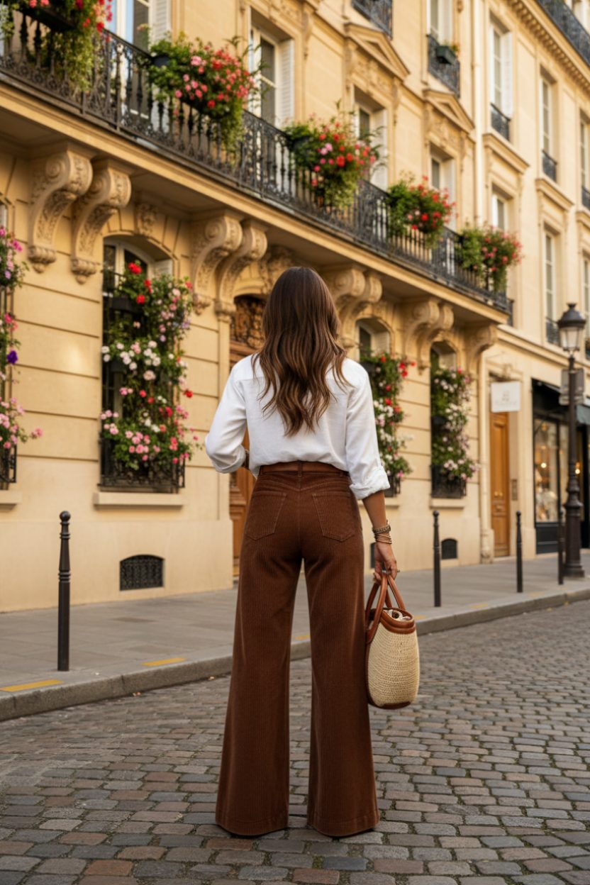 Pantalon tailleur taille haute, coupe droite et poches — Vogue Française