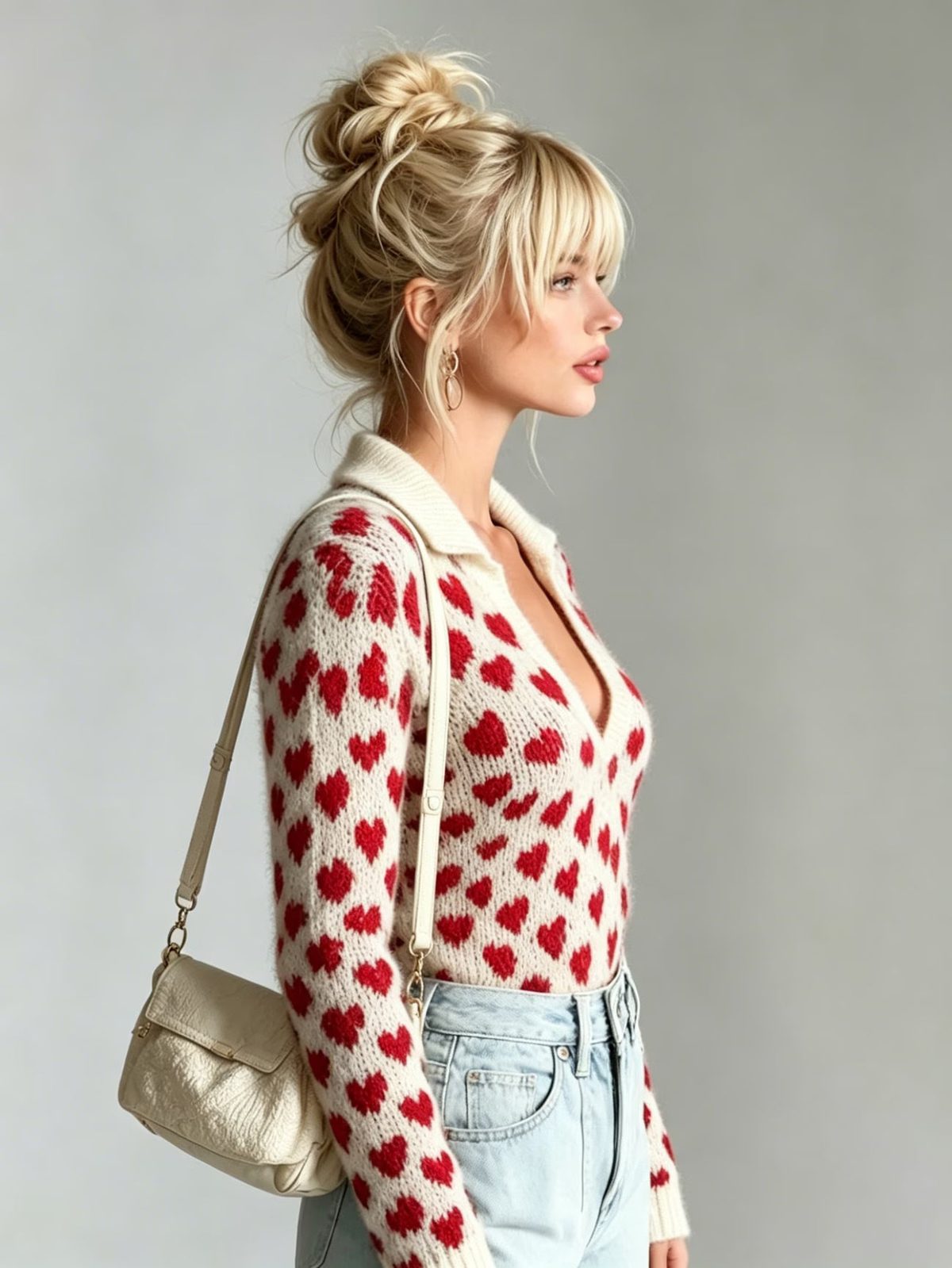 Pull Paris Mon Amour, col V en maille douce — Vogue Française