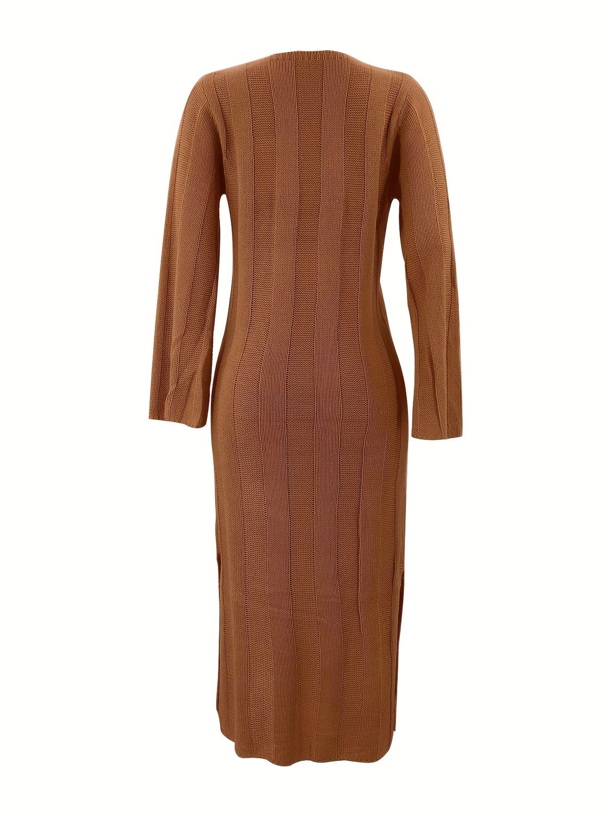 Robe longue Passy, encolure U et fente latérale — Vogue Française